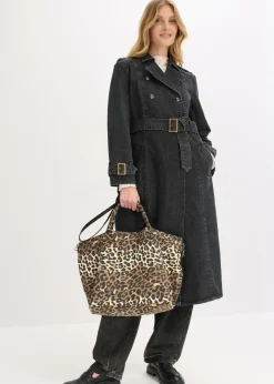 Mujer bonprix bonprix Bolso tipo shopper de lona con estampado de leopardo
