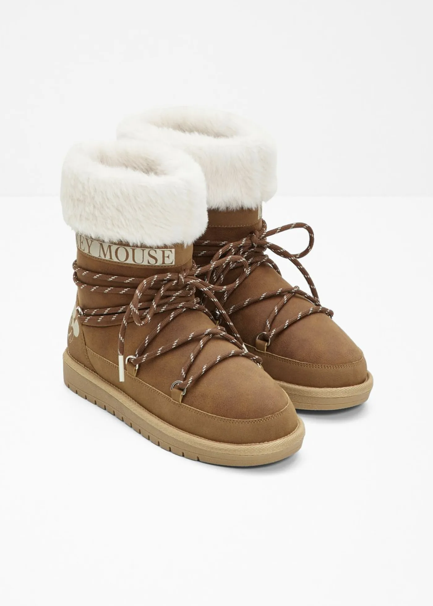 bonprix Disney Botines De Nieve·Botas Con Cordones|Botines De Nieve·Botines Forrados>Botas con cordones de Mickey Mouse marrón