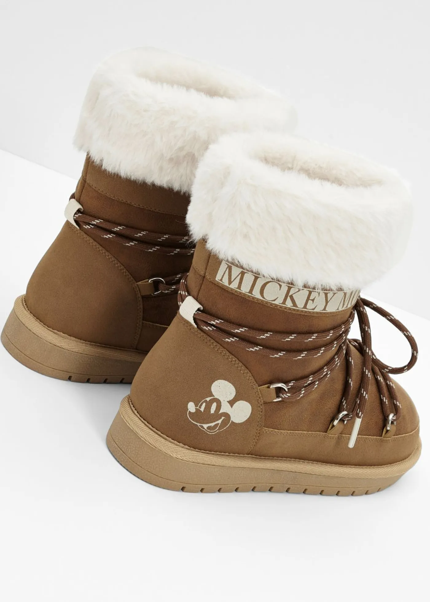 bonprix Disney Botines De Nieve·Botas Con Cordones|Botines De Nieve·Botines Forrados>Botas con cordones de Mickey Mouse marrón