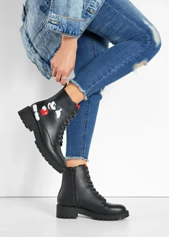 bonprix Disney Botines De Nieve·Botas Con Cordones|Zapatos De Marca·Otras Marcas>Botas con cordones de Mickey Mouse Negro