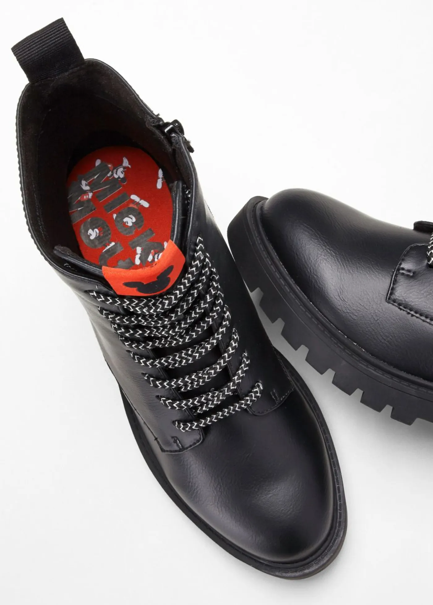 bonprix Disney Botines De Nieve·Botas Con Cordones|Zapatos De Marca·Otras Marcas>Botas con cordones de Mickey Mouse Negro