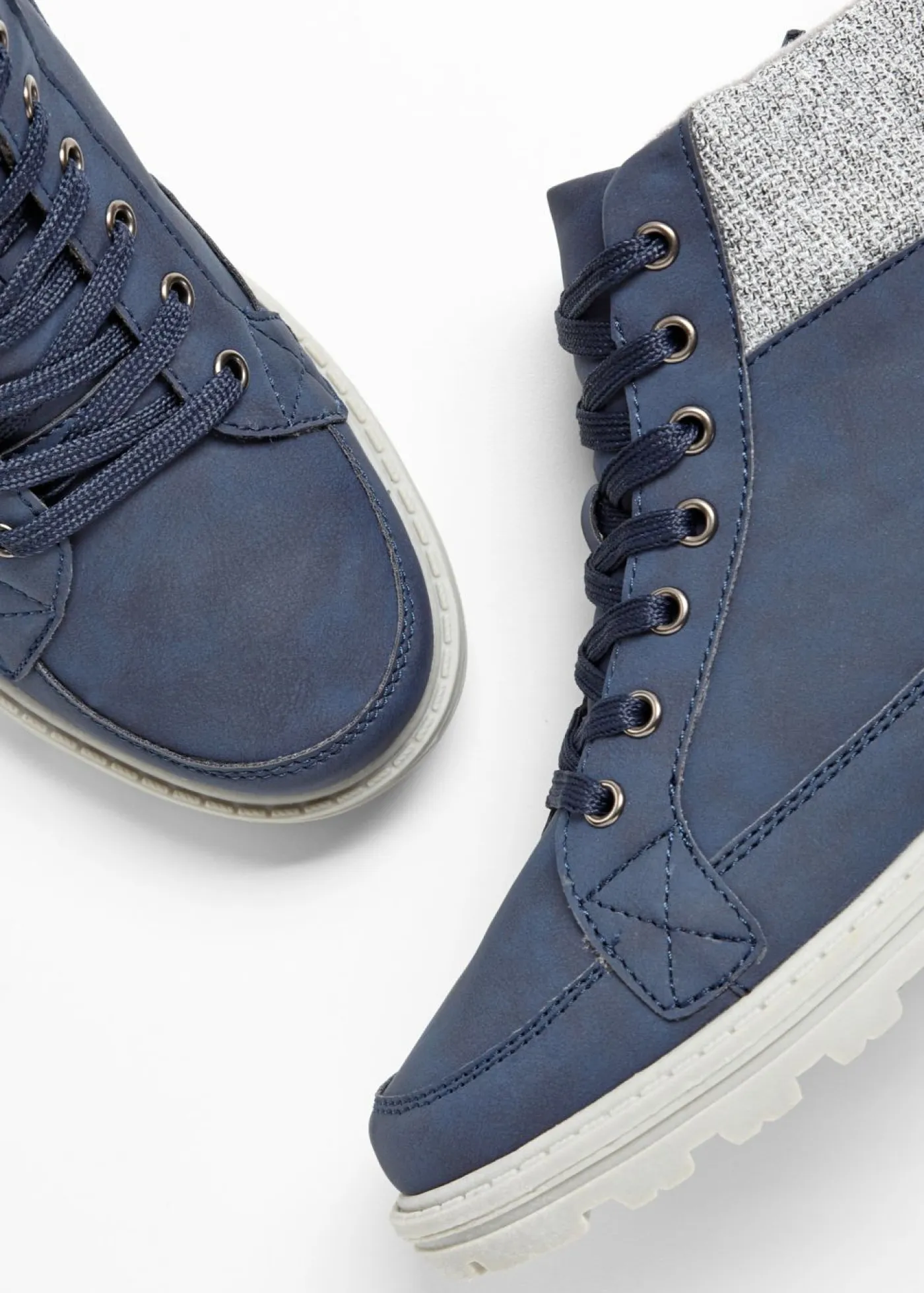 bonprix bonprix Botines De Nieve·Botas Con Cordones>Botas con cordones y suela perfilada Azul oscuro