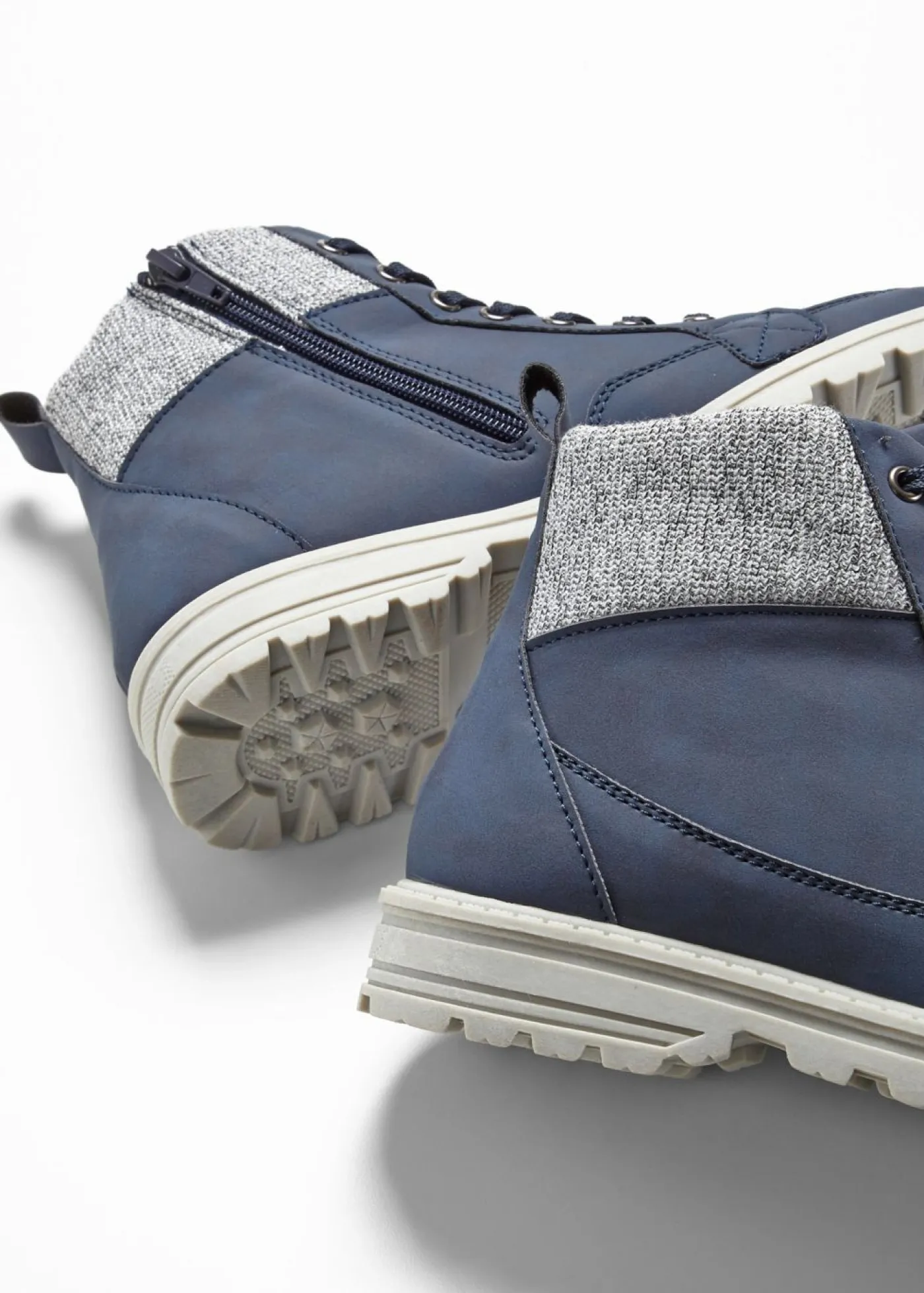 bonprix bonprix Botines De Nieve·Botas Con Cordones>Botas con cordones y suela perfilada Azul oscuro