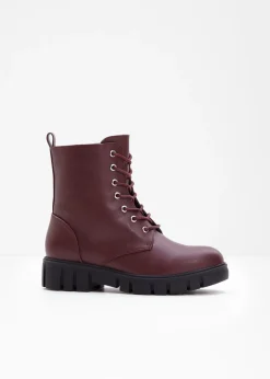 bonprix bonprix Tendencias·Zapatos Veganos|Botines De Nieve·Botas Con Cordones>Botas con cordones y suela perfilada mora oscuro