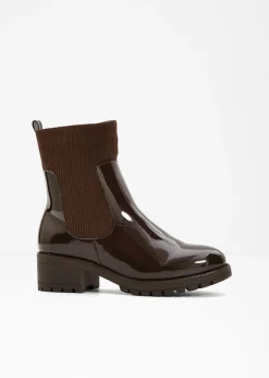 bonprix bonprix Tendencias·Zapatos Veganos|Botines De Nieve·Botines Clásicos>Botas con inserto de pana Marrón oscuro