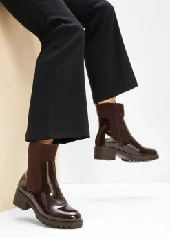 bonprix bonprix Tendencias·Zapatos Veganos|Botines De Nieve·Botines Clásicos>Botas con inserto de pana Marrón oscuro