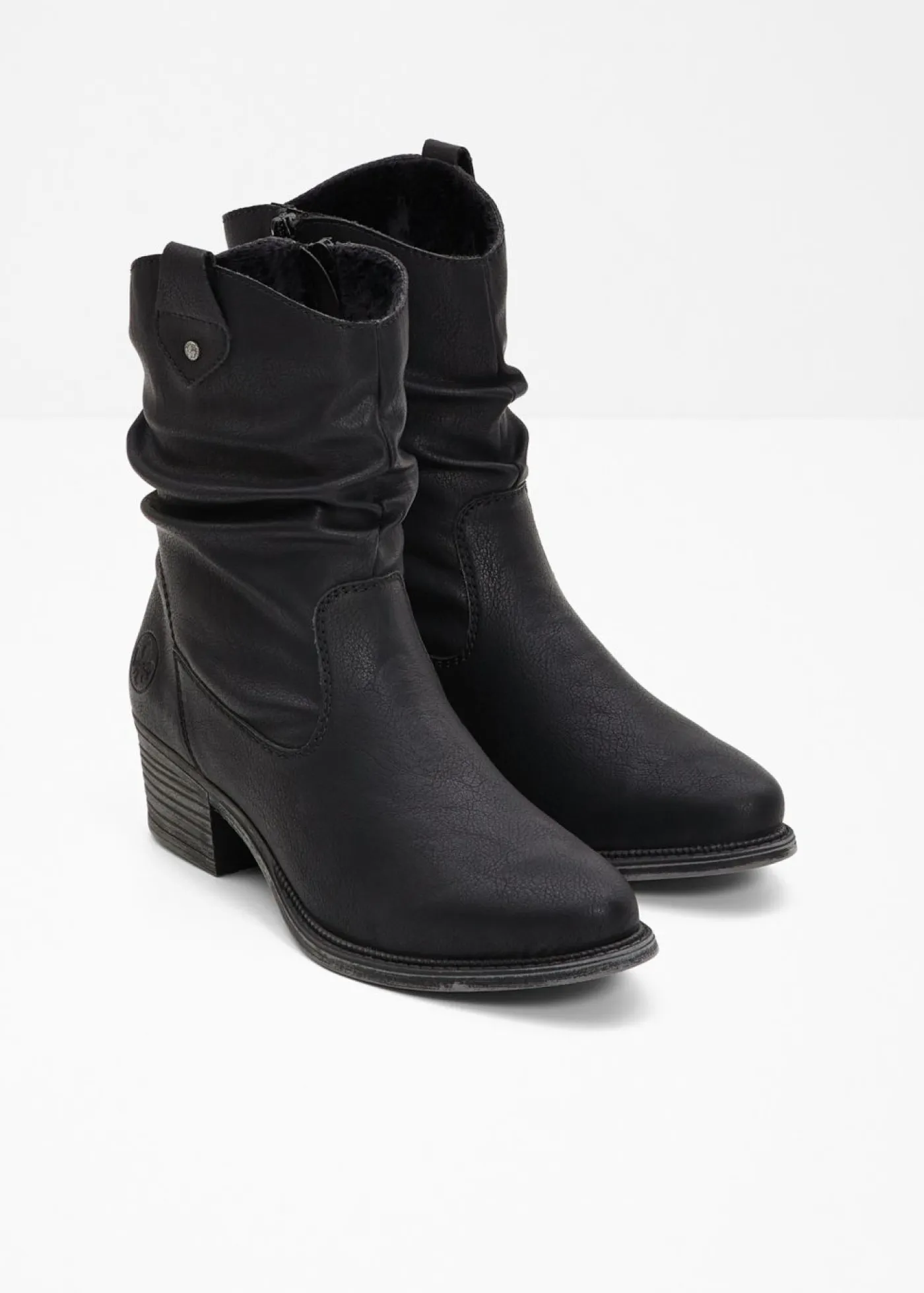 bonprix Rieker Zapatos De Marca·Rieker|Botas De Pelo>Botas cowboy cómodas y forradas de Rieker Negro