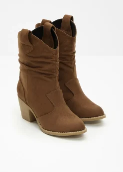 Mujer bonprix bonprix Botas de estilo cowboy con fruncido
