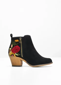 bonprix bonprix Botines>Botas de estilo cowboy con bordado Negro