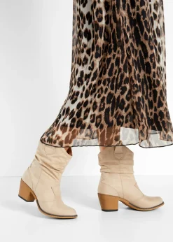 bonprix bonprix Botines>Botas de estilo cowboy con fruncido Beige