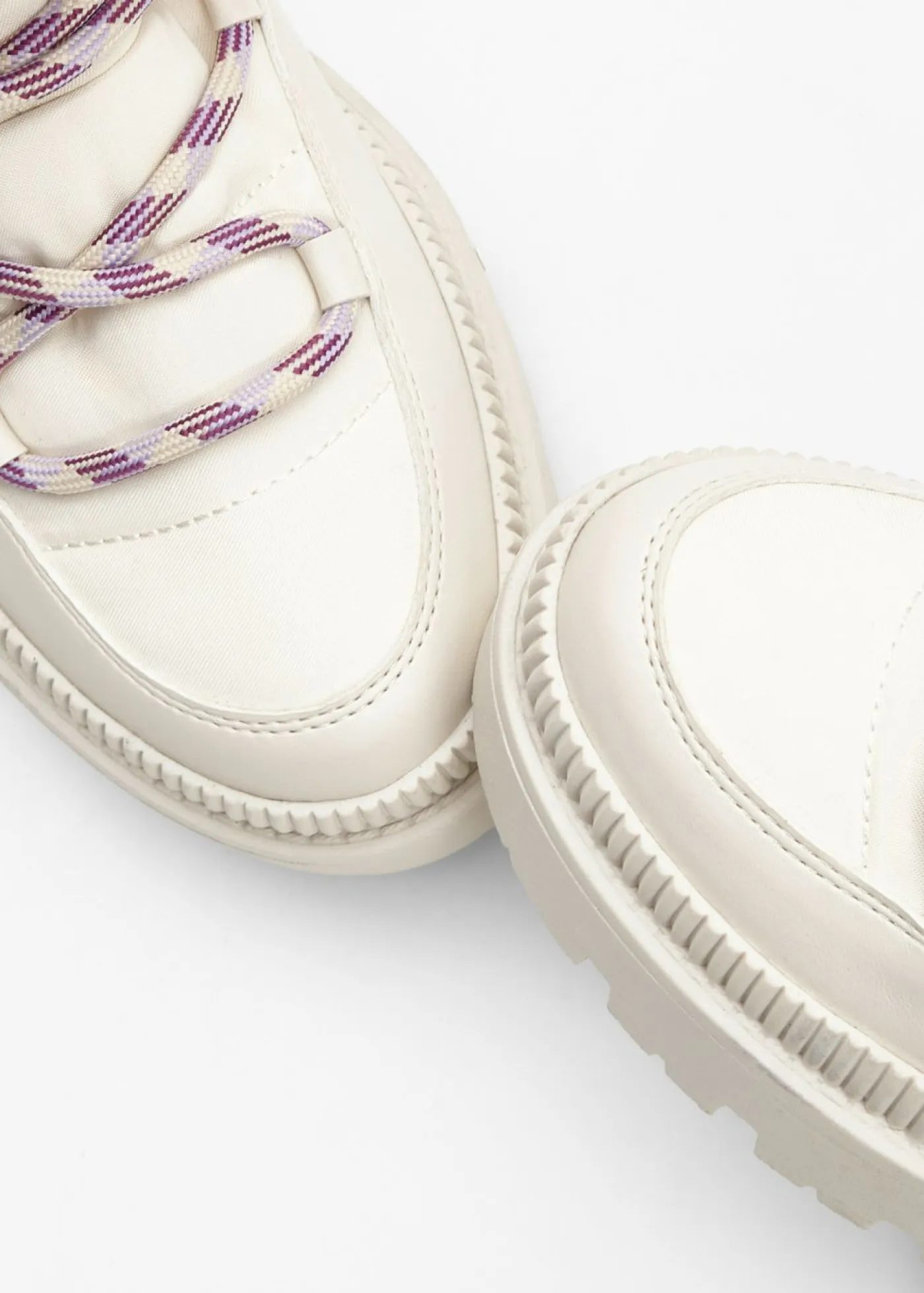 bonprix bonprix Botines De Nieve·Botas Con Cordones|Botines De Nieve·Botines Forrados>Botas forradas con cordones Blanco perla-beige