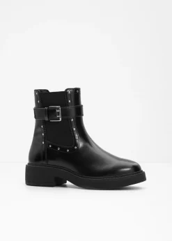 bonprix bonprix Botines De Nieve·Botines Clásicos>Botas moteras con hebilla Negro