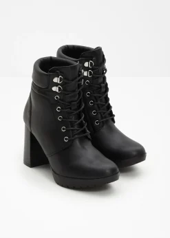 bonprix bonprix Zapatos De Tacón Alto|Botines>Botines con cordones y tacón alto Negro
