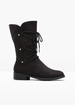 bonprix bonprix Botas De Pelo|Botas>Botines de cordones Negro