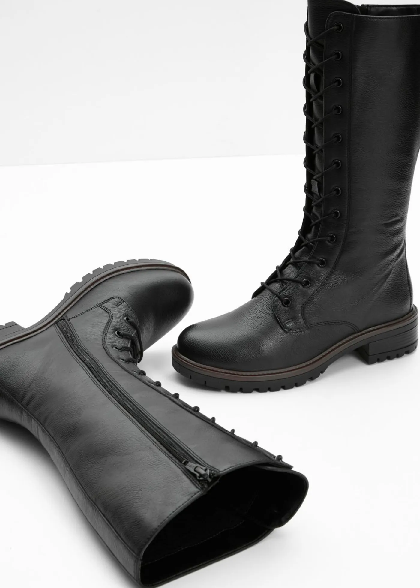 bonprix bonprix Botas De Pelo|Botas>Botines de cordones Negro
