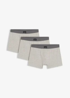 bonprix bonprix Bóxers|Ropa Interior·Bóxers>Boxers ajustados de algodón (3 unidades) Gris claro jaspeado