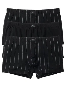 bonprix bonprix Bóxers|Ropa Interior·Bóxers>Boxers ajustados de algodón (3 unidades) Negro-blanco a rayas