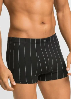 bonprix bonprix Bóxers|Ropa Interior·Bóxers>Boxers ajustados de algodón (3 unidades) Negro-blanco a rayas