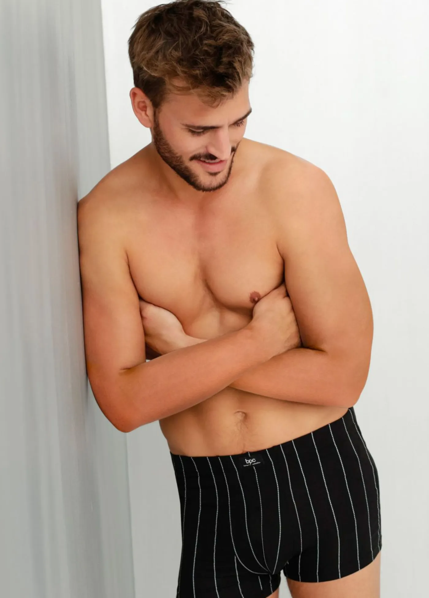 bonprix bonprix Bóxers|Ropa Interior·Bóxers>Boxers ajustados de algodón (3 unidades) Negro-blanco a rayas