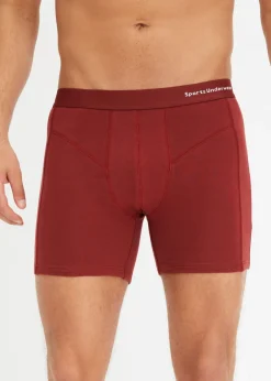 bonprix bonprix Bóxers|Ropa Interior·Bóxers>Boxers ajustados, largo medio, con algodón orgánico (3 unidades) rojo castaño+negro+azul oscuro