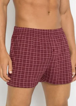 bonprix bonprix Bóxers|Ropa Interior·Bóxers>Boxers holgado de punto de algodón (3 unidades) Azul marino + verde grisáceo+ rojo castaño a cuadros