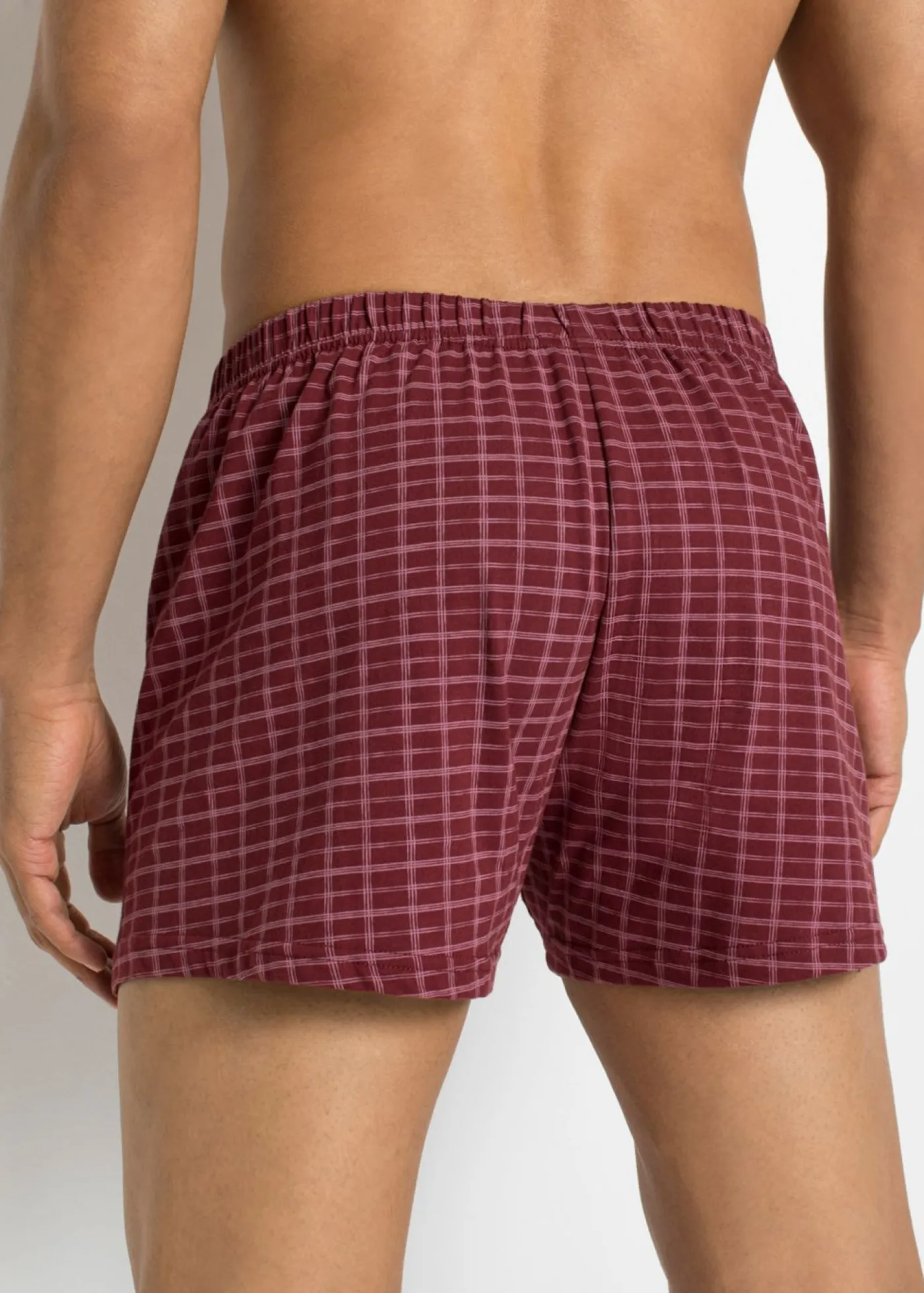 bonprix bonprix Bóxers|Ropa Interior·Bóxers>Boxers holgado de punto de algodón (3 unidades) Azul marino + verde grisáceo+ rojo castaño a cuadros