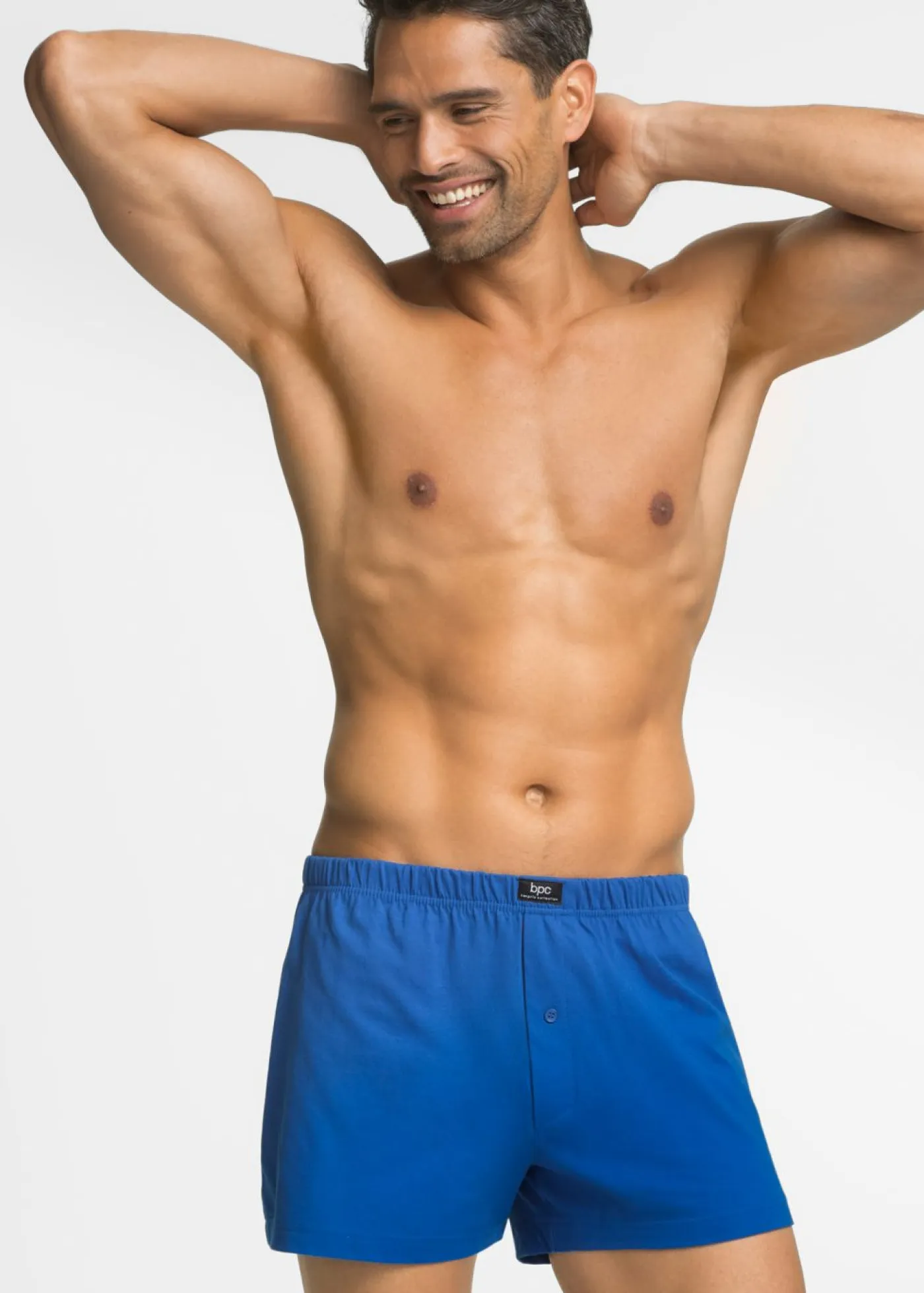 bonprix bonprix Bóxers|Ropa Interior·Bóxers>Boxers holgado de punto de algodón (3 unidades) negro + azul + rojo