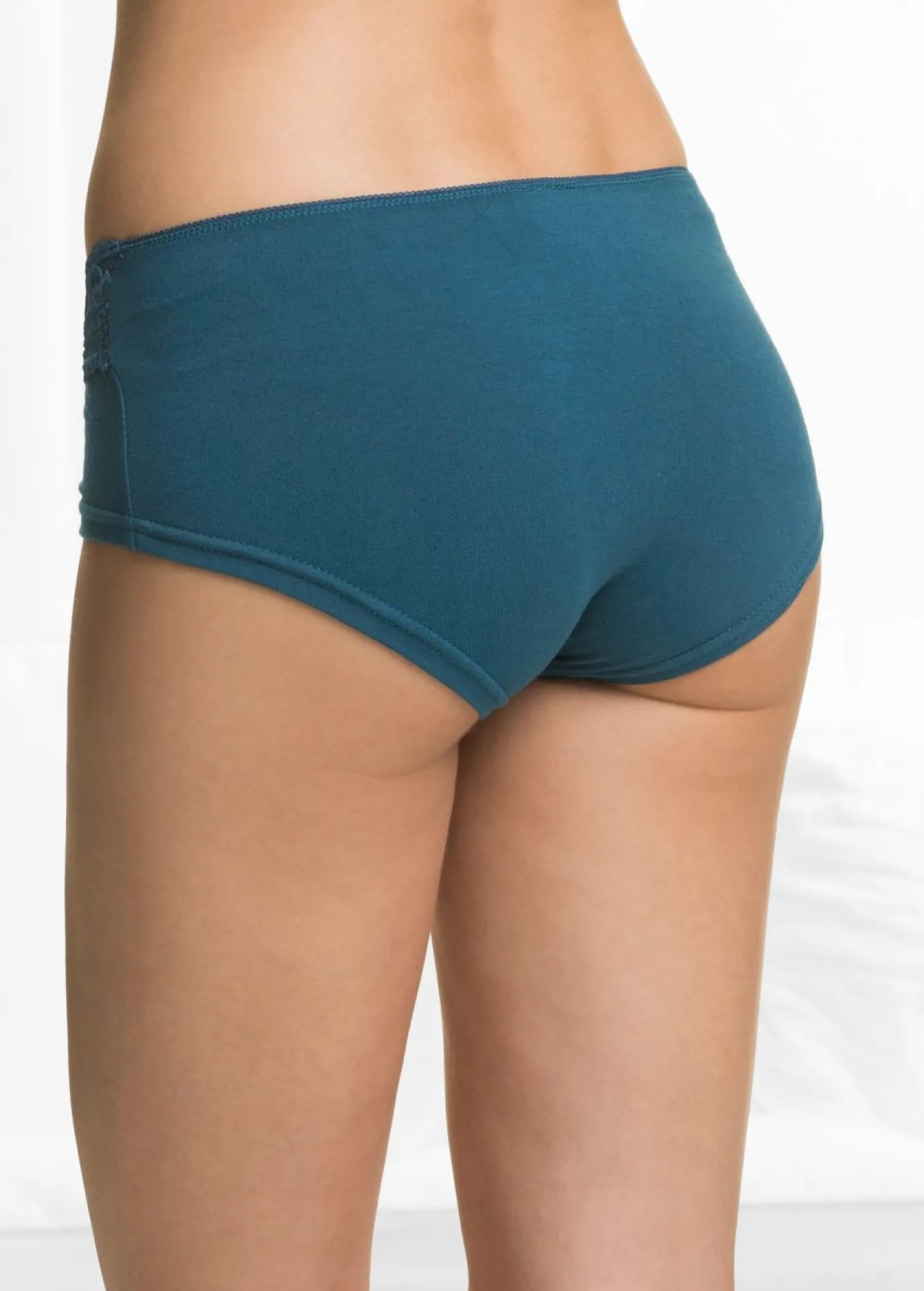 bonprix bonprix Ropa Interior De Algodón|Bragas>Braga (4 unidades) Negro-azul petróleo