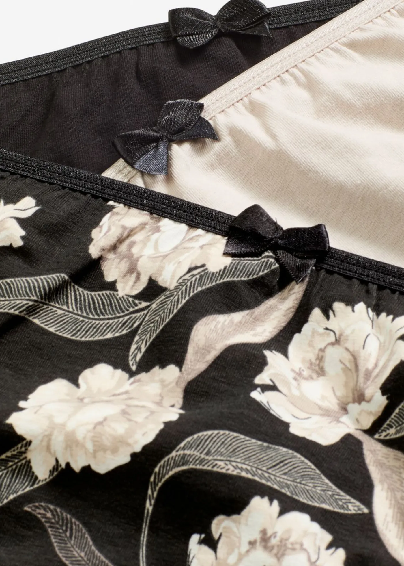 bonprix bonprix Ropa Interior De Algodón|Bragas>Braga con algodón cómodo (4 unidades) Negro estampado