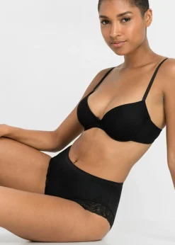 Mujer bonprix bonprix Braga con algodón orgánico y encaje (4 unidades)