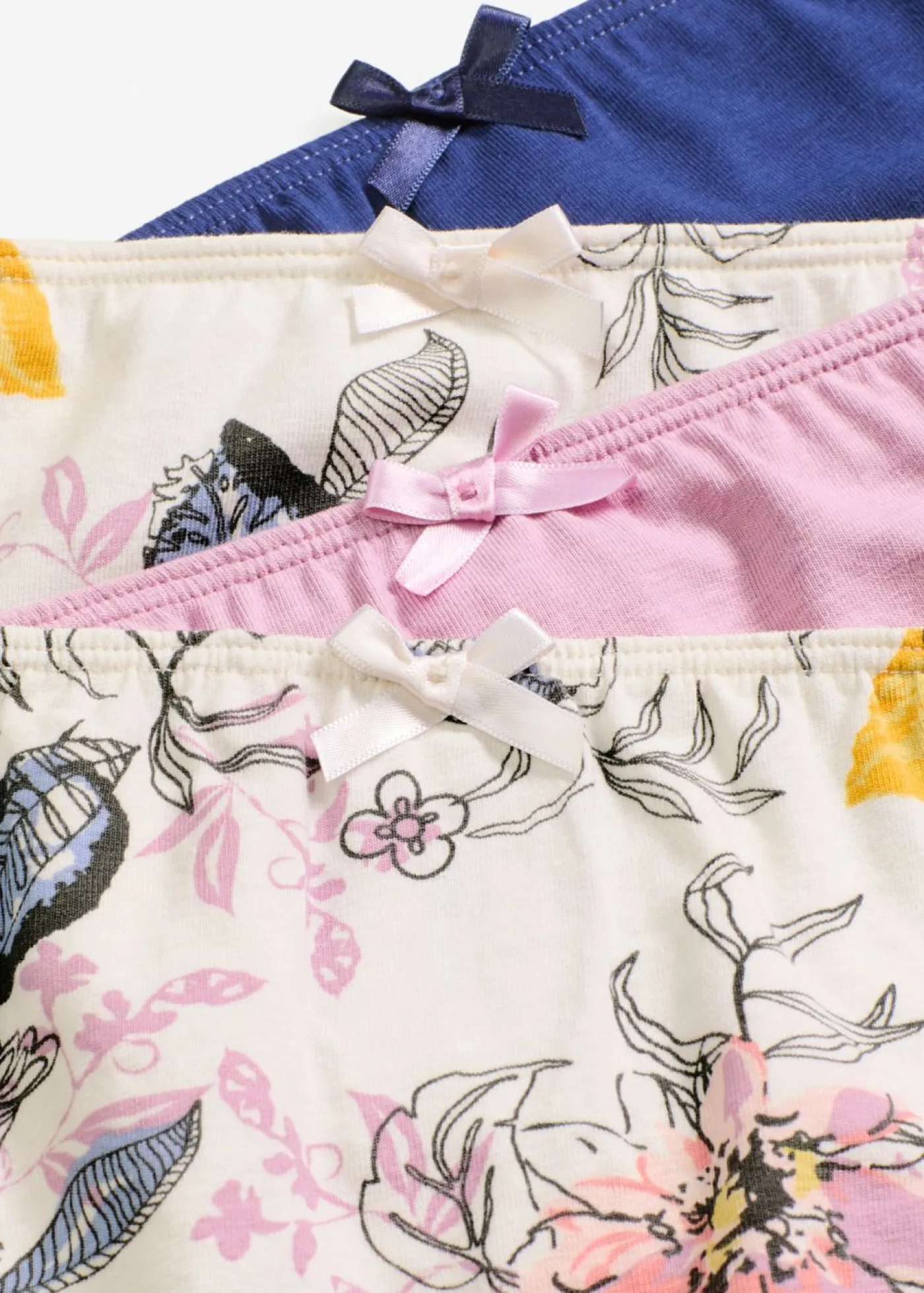 bonprix bonprix Ropa Interior De Algodón|Bragas>Braga con algodón orgánico (4 unidades) malva+azul oxford+blanco lana