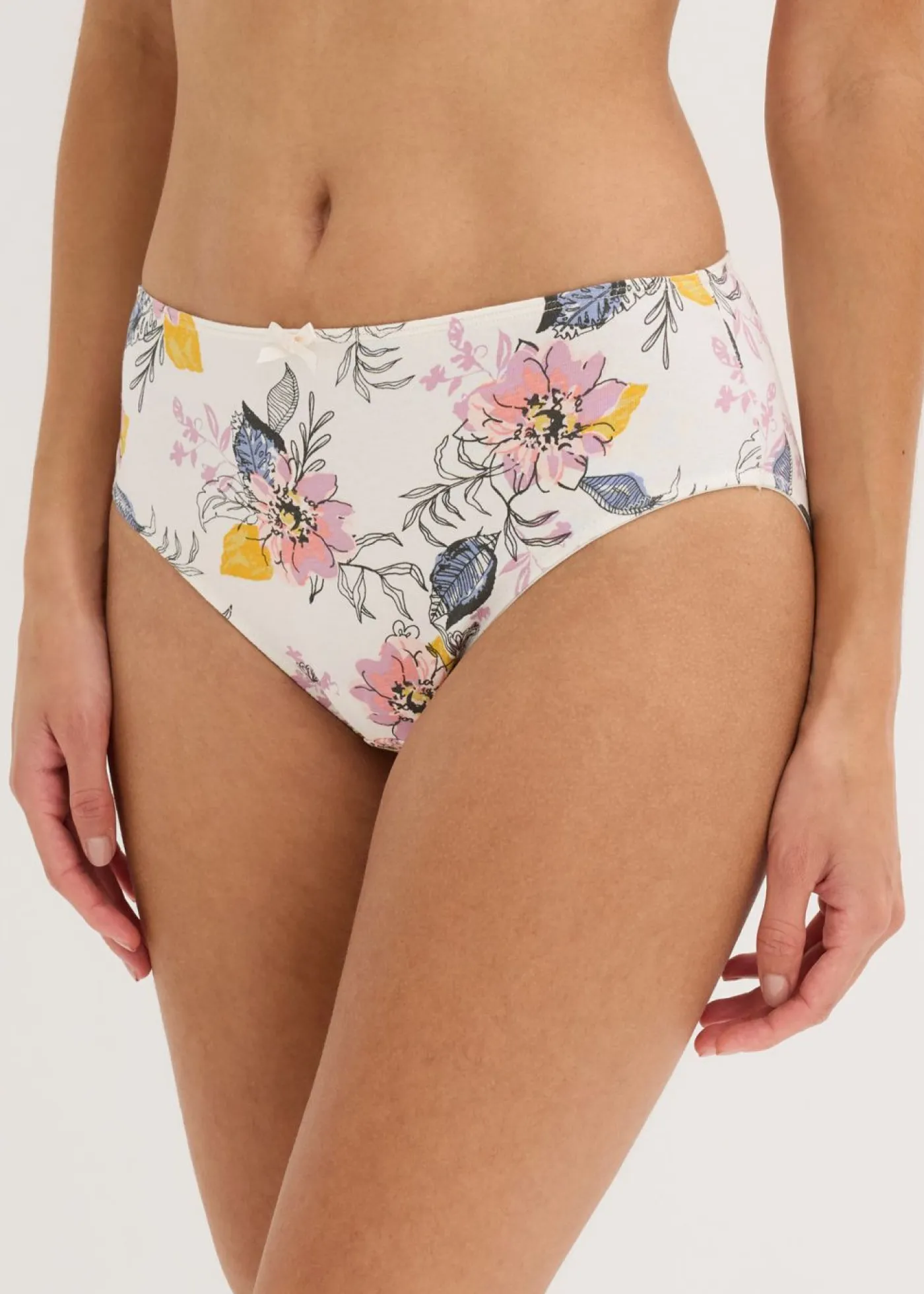 bonprix bonprix Ropa Interior De Algodón|Bragas>Braga con algodón orgánico (4 unidades) malva+azul oxford+blanco lana