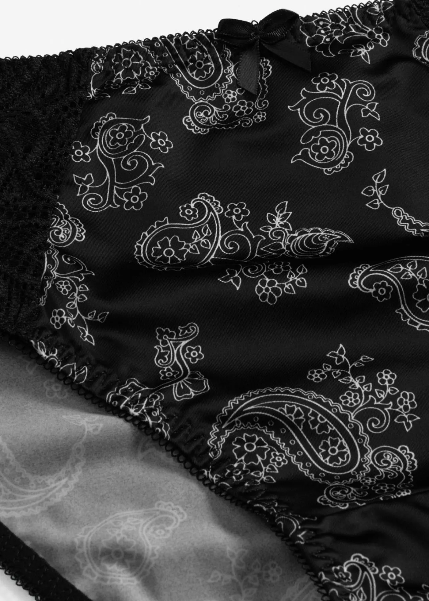 bonprix bonprix Lencería|Bragas>Braga con encaje delicado (2 unidades) Negro con patrón Paisley