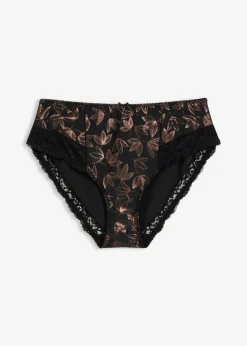 bonprix bonprix Bragas>Braga con estampado brillante Negro-cobre metalizado