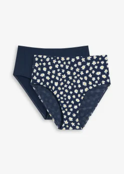 bonprix bonprix Conjuntos De Traje De Baño|Vestidos Moldeadores>Braga de bikini moldeadora (2 unidades) con efecto moldeador medio Azul marino