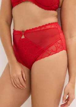 Mujer bonprix bonprix Braga de talle alto con encaje de corazones