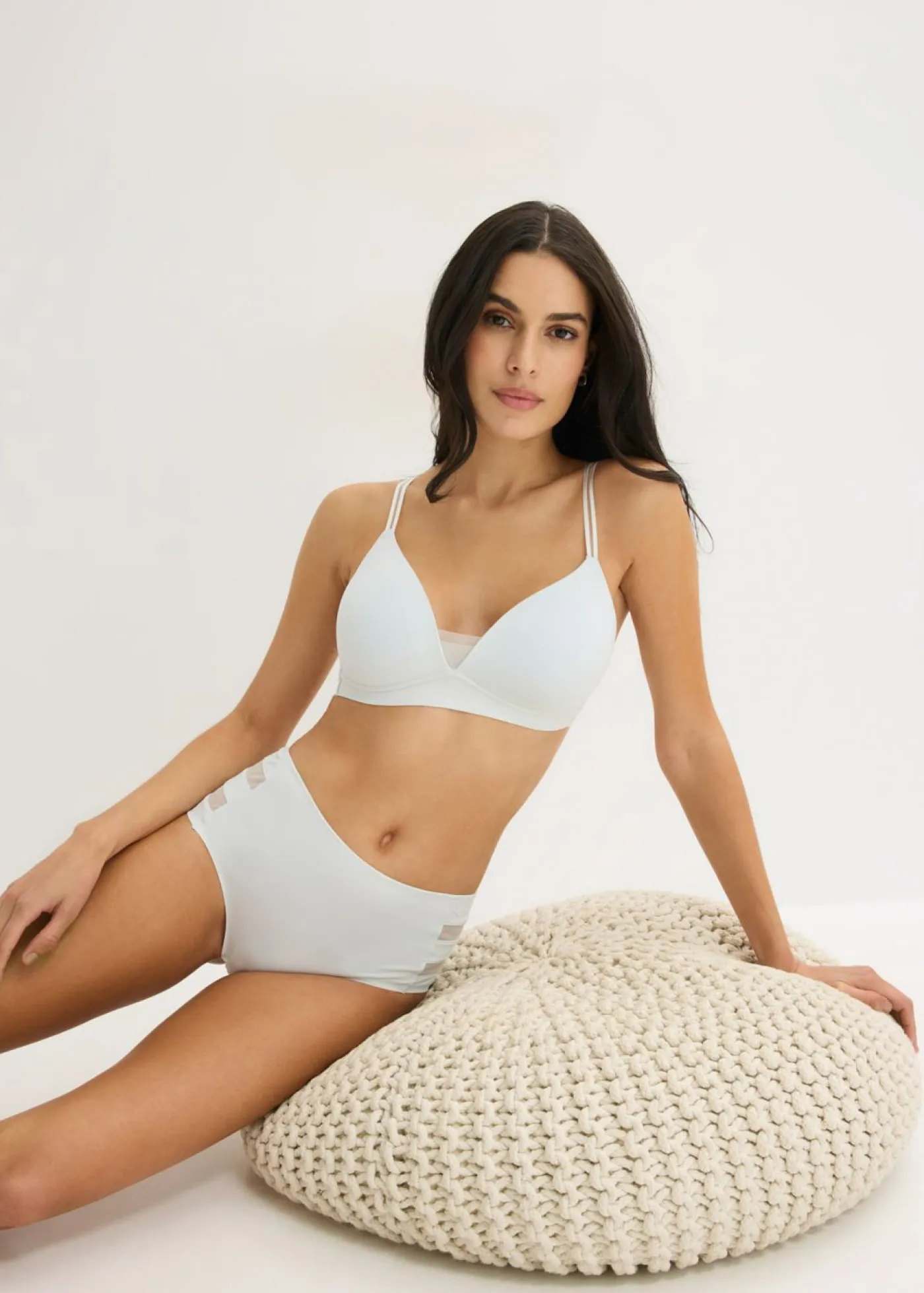 bonprix bonprix Sin Costuras|Bragas>Braga Feel Comfort con corte láser (2 unidades) azul crema-negro