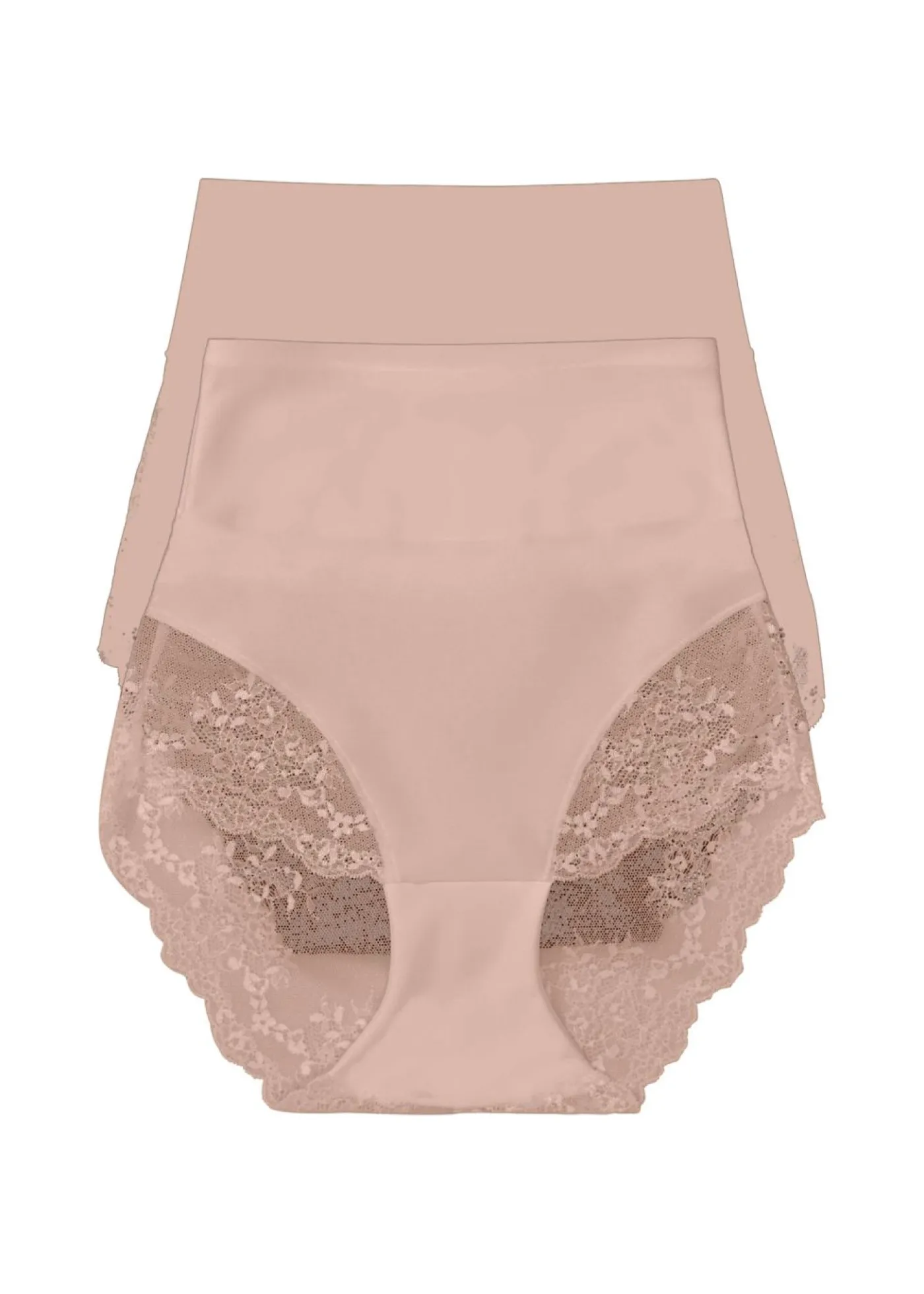 bonprix bonprix Sin Costuras|Ropa Interior Moldeadora>Braga moldeadora con corte láser y efecto moldeador medio (2 unidades) 2 en beige mate