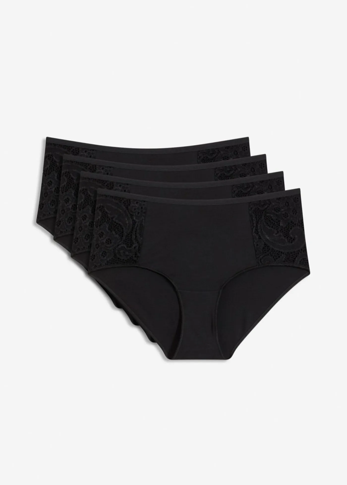 bonprix bonprix Bragas>Braga (4 unidades) de modal suave Negro