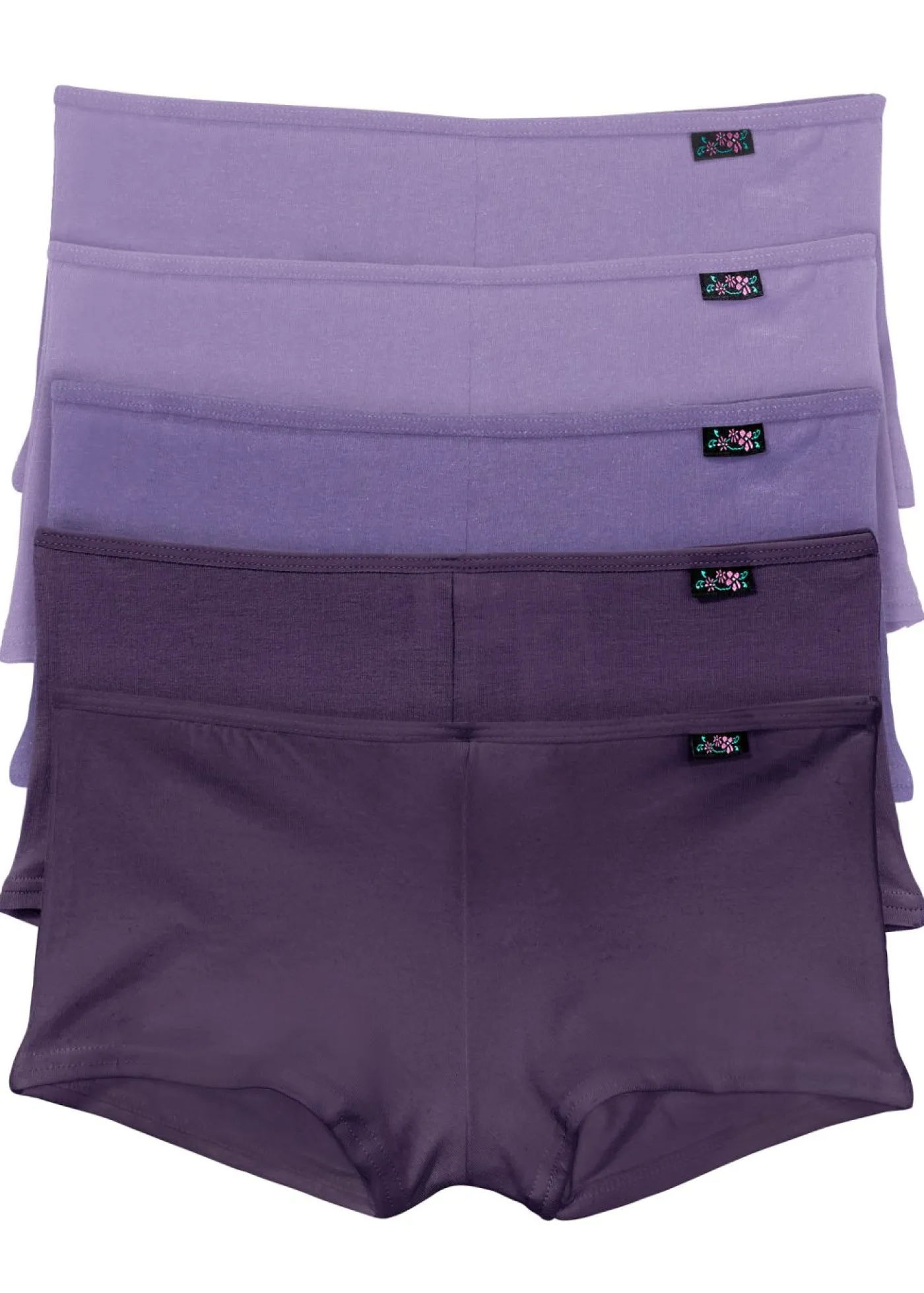 bonprix bonprix Ropa Interior De Algodón|Básicos>Braguita (5 unidades) Lila oscuro/lila/violeta