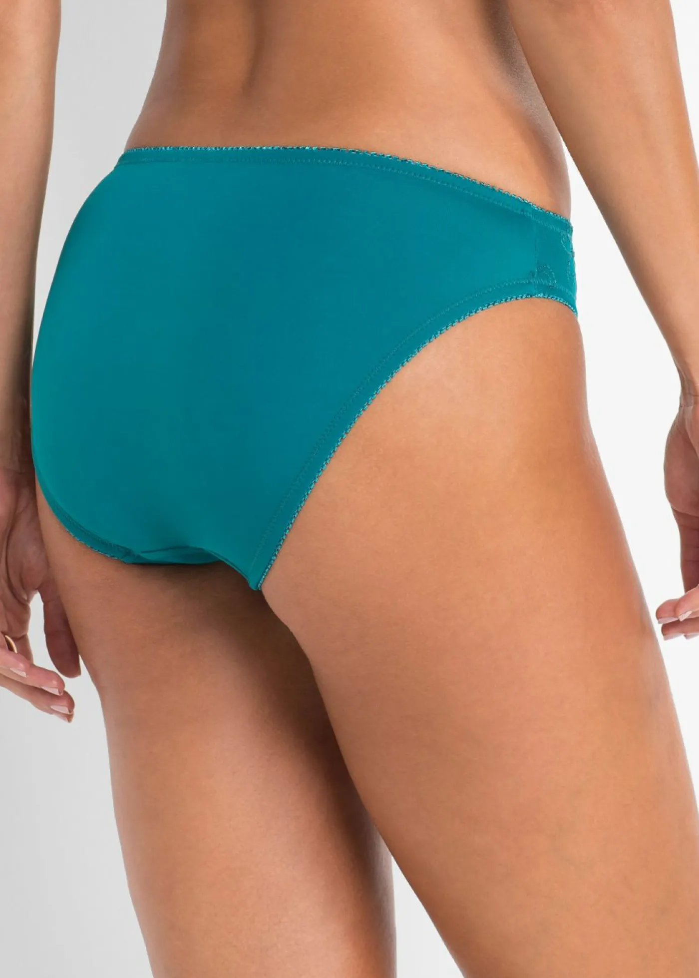 bonprix bonprix Bragas>Braguita con bordado (2 unidades) Turquesa cobalto + gris de flores