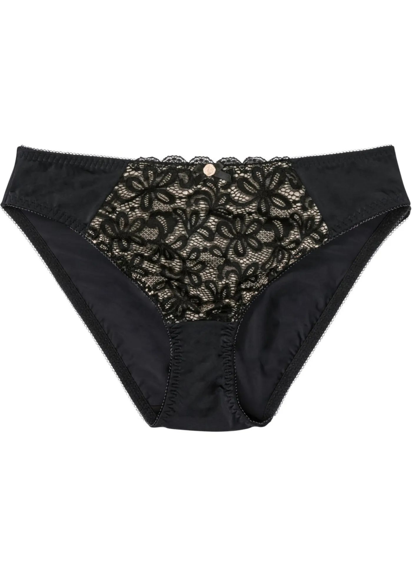 bonprix bonprix Lencería|Bragas>Braguita con encaje suave Negro-nude