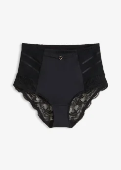 bonprix bonprix Ropa Interior Moldeadora|Bragas>Braguita con encaje y efecto moldeador medio Negro