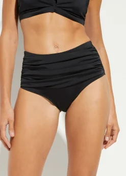 bonprix bonprix Conjuntos De Traje De Baño|Vestidos Moldeadores>Braguita de bikini highwaist con ligero efecto moldeador y fruncido Negro