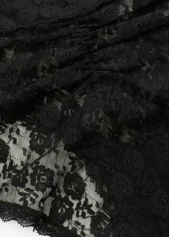 bonprix bonprix Bragas>Braguita de encaje con fruncido (4 unidades) Negro