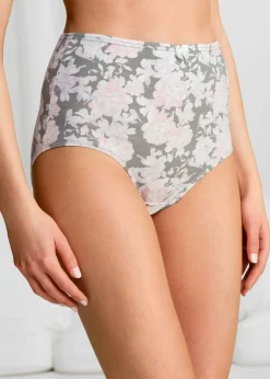 bonprix bonprix Ropa Interior De Algodón|Bragas>Braguita de talle alto (4 unidades) Lila estampado