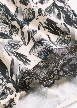 bonprix bonprix Ropa Interior Moldeadora|Bragas>Braguita de talle alto con encaje y efecto moldeador medio Negro-Beige natural