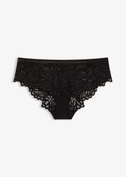 bonprix bonprix Lencería|Bragas>Braguita hipster de encaje elegante Negro