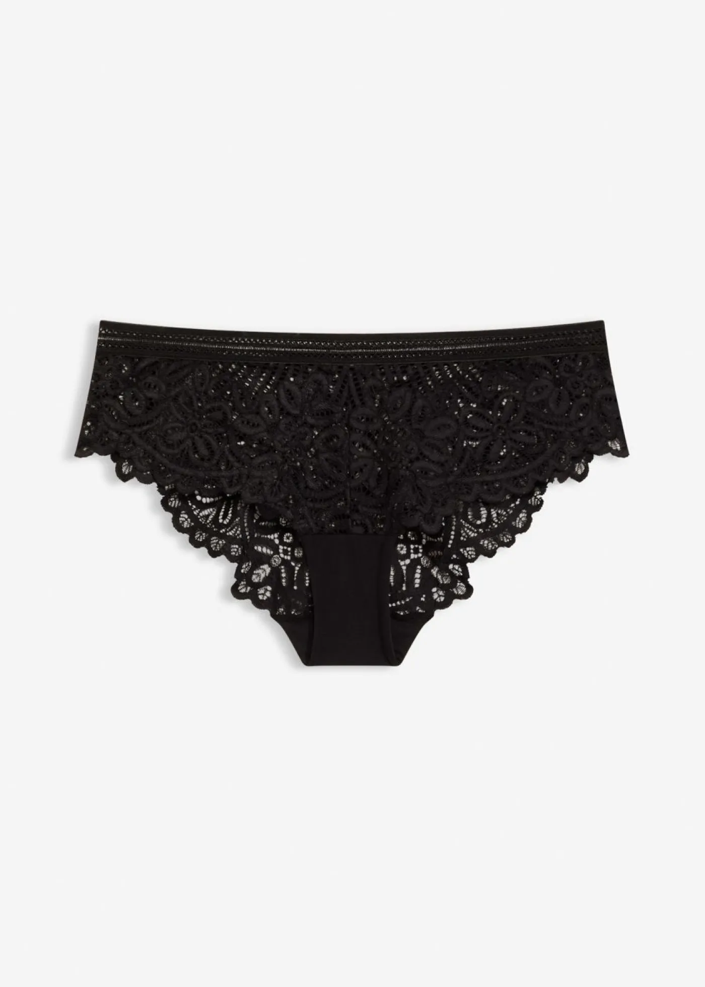 bonprix bonprix Lencería|Bragas>Braguita hipster de encaje elegante Negro