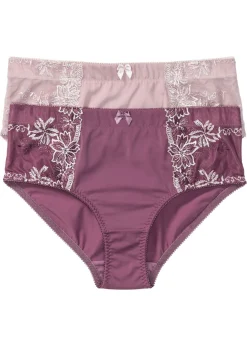 bonprix bonprix Bragas>Braguita moldeadora con bordado (2 piezas) Baya mate/rosa mate de flores